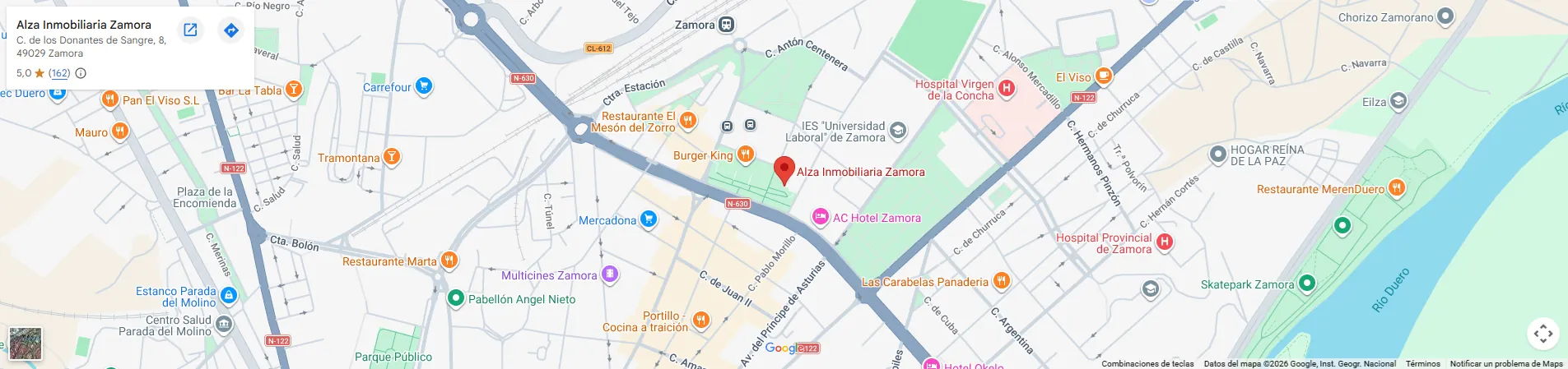 Mapa que muestra la ubicación Alza Inmobiliaria